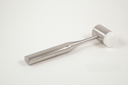 Combination Mallet #1 Large With One Replaceable Nylon Cap And One Solid Stainless Side, It Has A Cylinder Shaped Head 