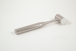 Combination Mallet #3 Medium With One Replaceable Nylon Cap And One Solid Stainless Side, It Has A Cylinder Shaped Head  