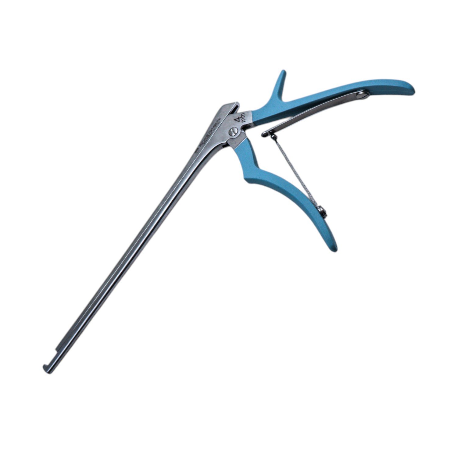 Ferris Smith Kerrison Rongeur, 90 Degrees Upbite, 4mm Bite, Turquoise Silicone Handle, Working Length 8" (203mm) 