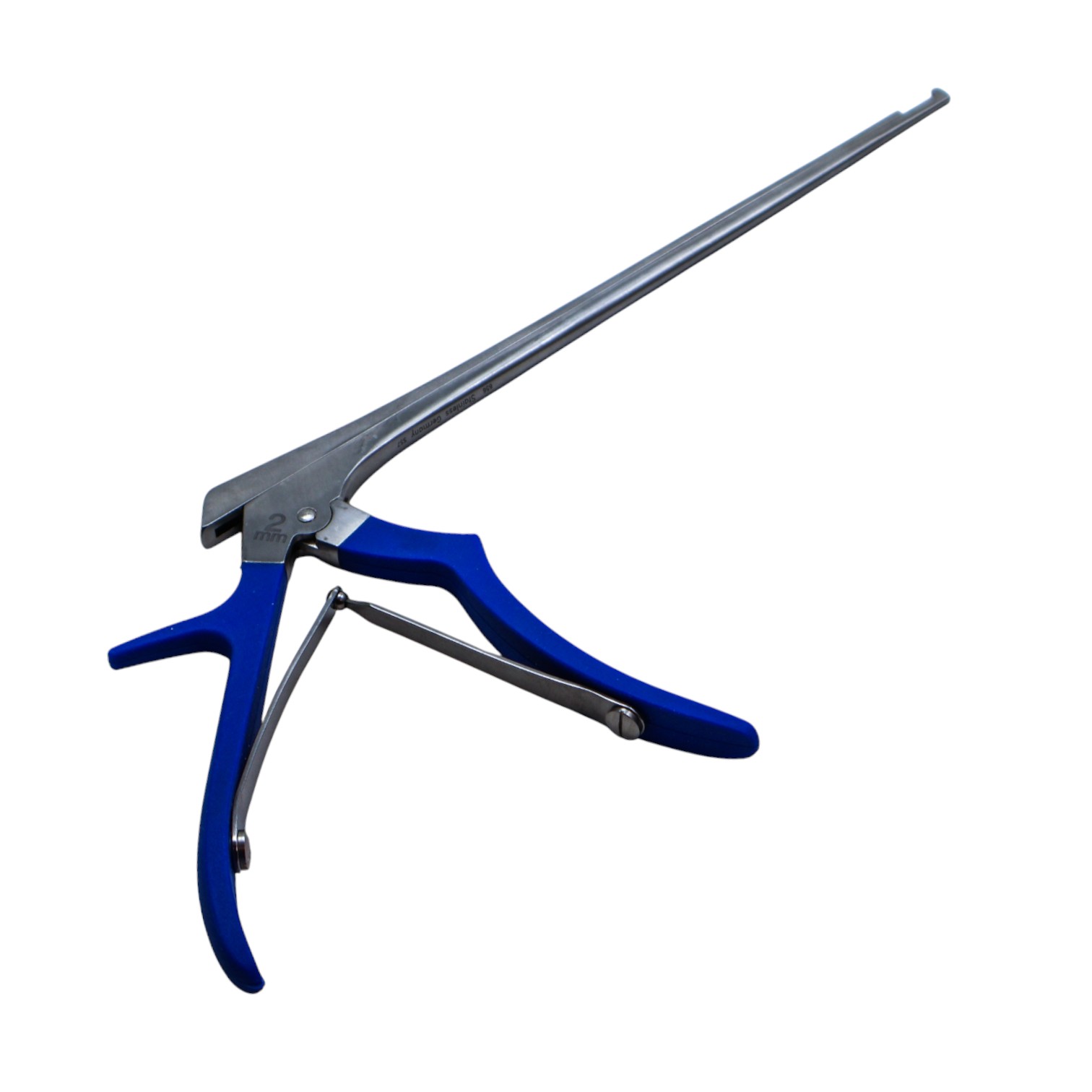 Ferris Smith Kerrison Rongeur, 90 Degrees Upbite, 2mm Bite, Blue Silicone Handle, Working Length 8" (203mm) 