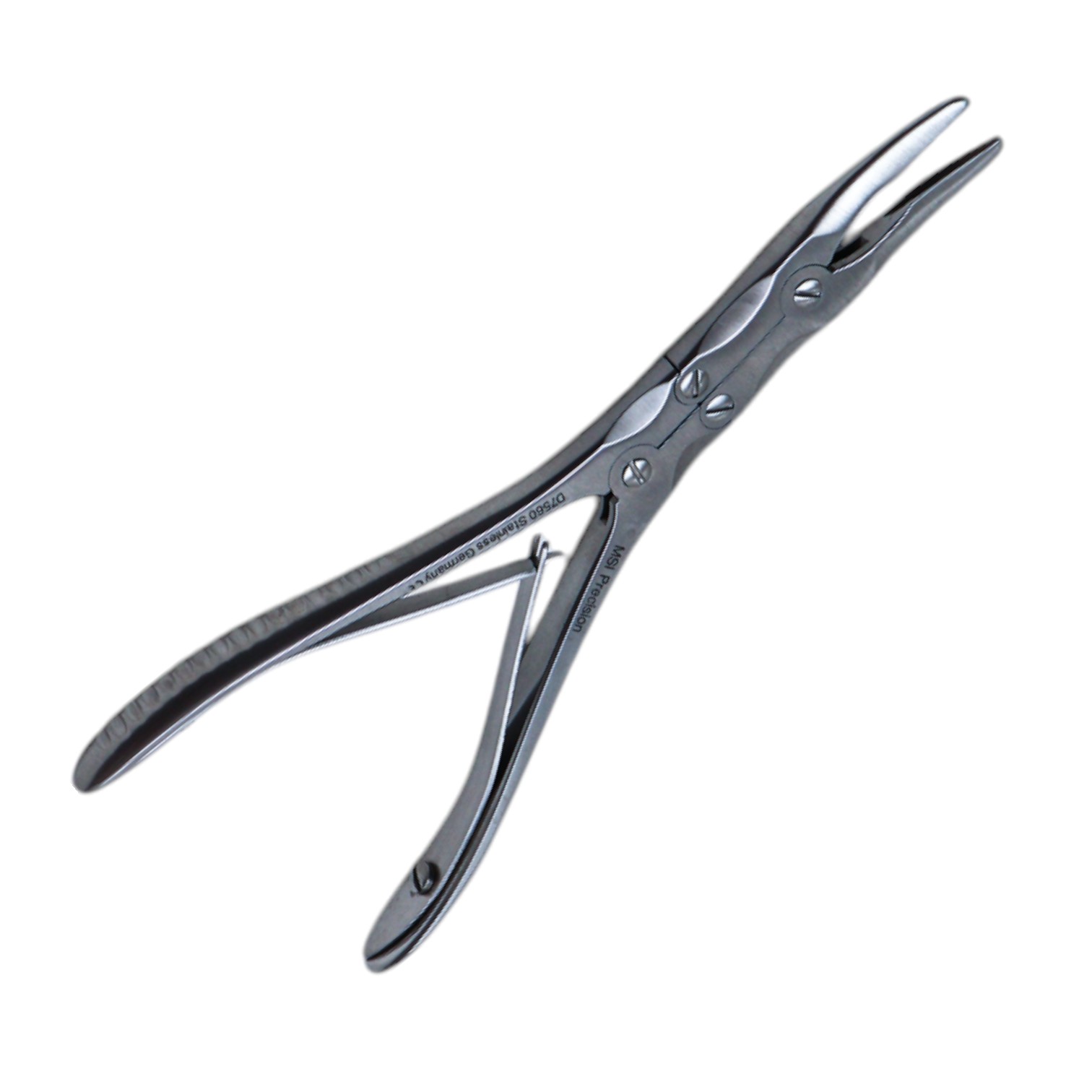 Kleinert-Kutz Synovectomy Rongeur, Delicate, 2mm x 13mm Bite, Slight Curved, Double Action Spring Handle, Overall Length 6" (152mm) 