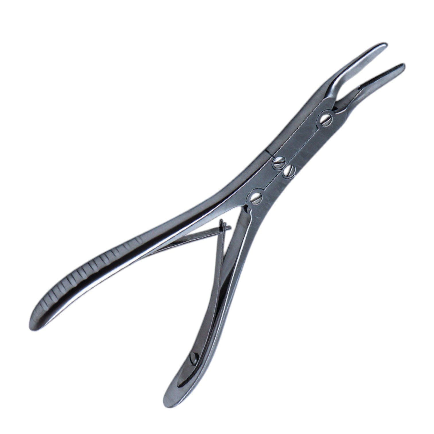 Ruskin Rongeur, Curved Jaw, 2mm x 15mm Bite, Double Action, Spring Handle, Overall Length 6" (152mm) 