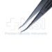 Coaptation Bipolar Forceps, Curved, 0.4mm Tip, 3.5mm Angled Platforms, 10mm High Polish Area, Wide Serrated Handle, Overall Length 4-3/5" (117mm) - 108-11-05A