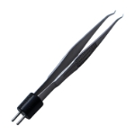 Coaptation Bipolar Forceps, Curved, 0.4mm Tip, 3.5mm Angled Platforms, 10mm High Polish Area, Wide Serrated Handle, Overall Length 4-3/5" (117mm) 