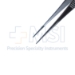 Dressing Forceps, Straight, Serrations, Serrated Handle, Polished Finish, Delicate 11mm Straight Tips, Overall Length 4" (100mm) - 11-6-5111