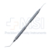 Koch Spatula / Nagahara Chopper, Double Ended, One End Koch Spatula, 0.8mm Wide, Gently Curved, Duckbill-Shaped Tip, Other End Nagahara Chopper, 1mm, 60 Degrees Cutting Edge, Angled 10mm Bend to Tip, Round Knurled Stainless Steel Handle, Overall Length 5" (126mm) - 15-3631AS