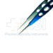 Iris Style Bipolar Forceps, Titanium, Straight, 0.4mm Tip, Without Platforms, 10mm High Polish Area, Three Hole Handle, Overall Length 4-1/4" (108mm) - 208-07-02A