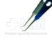 Iris Style Bipolar Forceps, Titanium, Angled 45 Degrees, 0.4mm Tip, Without Platforms, 10mm High Polish Area, Three Hole Handle, Overall Length 4-1/4" (108mm) - 208-07-03A