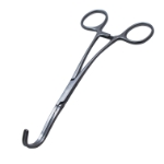 Cooley Derra S Shaped Clamp Forceps, Curved, 1-1/4" (32mm) Jaws, Depth 5/8" (16mm), Jaw Has Calibrated Markings In 5mm Increments, Overall Length Is 6-1/2" (165mm) 