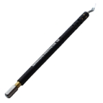 MICS Trapazoid 1.8mm - 2.4mm Tapered Spear Diamond Knife, Angled Dop Black Gold Titanium J-Slot Bayonet Handle Design.Blade has Laser Lines at 1.8mm, 2mm, 2.2mm, 2.4mm, is 0.17mm Thick. 