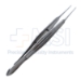Castroviejo Suturing Forceps, 1 x 2 (0.3mm) Teeth, 5.5mm Tying Platform, Wide Serrated Handle, Polished Finish, Straight Shafts, Overall Length 4-3/8" (110mm) - 5-2808