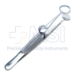 Baird Chalazion Forceps, Locking Thumb Screw, Oval Solid 15mm Wide Lower Plate, Open Upper Plate Inside Dimensions 11mm x 8mm, Serrated Handle, Overall Length 3-3/4" (97mm) - 5-3751
