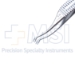 Polack Double Corneal Forceps, Colibri Style, Two 2.75mm Long Tips Separated 1mm, 1 x 2 Teeth, Serrated Handle, Dull Finish, Overall Length 2-3/4" (71mm) - 5-4326