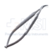 Castroviejo Corneal Section Scissors, Curved Left, Blunt Tips, 10mm Mid-Screw To Tip, Serrated Wide Handle, Polished Finish, Overall Length 4-7/8" (125mm) - 5-4416-WH