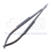 Barraquer Needle Holder, Curved, Delicate 9mm Jaws, Without Lock, Round Knurled Handle, Dull Finish, Overall Length 5-1/4" (133mm) - 5-4939-CWO-A