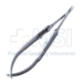 Castroviejo Needle Holder, Straight, Fine 9mm Jaws, With Lock, 14mm Mid-Screw To Tip, Serrated Wide Handle, Overall Length 5-1/2" (140mm) - 5-4972-WH
