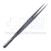 Dennis Micro Ring Tip Forceps, 1mm x 0.5mm Straight Diamond Impregnated Tips, Counter Weight Balanced, Round Handle, Overall Length 8-1/4" (210mm) - 5115-224