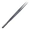 Dennis Micro Ring Tip Forceps, 1mm x 0.5mm Straight Diamond Impregnated Tips, Counter Weight Balanced, Round Handle, Overall Length 8-1/4" (210mm) 