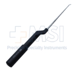 Microdissectomy Curette, Forward Angled, Size #2, Bayonet, Round Offset Gray Aluminum Handle, Overall Length 10" (254mm) Compares To Codman 47-5013 