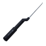 Microdissectomy Curette, Backward Angled, Size #4, Bayonet, Round Offset Gray Aluminum Handle, Overall Length 10" (254mm) Compares To Codman 47-5018 