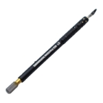 MICS Trapazoid 1.8mm - 2.75mm Tapered Spear Black (CVD) Diamond Knife, Angled Dop BlackGold Titanium J-Slot Bayyonet Handle Design, Blade has Laser Lines at 1.8mm, 2.2mm, 2.4mm, 2.75mm, is 0.17mm Thick 