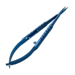 Needle Holder, Titanium, Straight, Medium 9mm Smooth Jaws, With Lock, Round GROOVED Handle, Overall Length 4-1/4" (112mm) Compares To D&K 3-200 