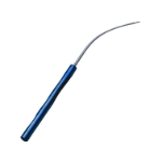 Suh Dacamara Ptosis Fascia Needle, Titanium, Curved Shaft, Needle Diameter 1.4mm Wide, " V " Suture Groove For A 4/0 Suture, Round Handle, Three Finger Grips, Overall Length 5-1/8" (130mm) 