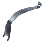 Humeral Head Retractor, 32mm Wide x 185mm Long (7-1/4"), Curved, Two Blunt Rounded Prongs On One End, 21.3mm Spread, 18mm Wide U Shaped Hook On The Other End 