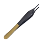 Adson Brown Tissue Forceps, TC, 4 x 4 Teeth, Serrated Platform, Overall Length 4-3/4" (121mm) 
