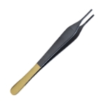 Adson Brown Tissue Forceps, TC, 4 x 4 Teeth, Serrated Platform, Overall Length 6" (150mm) 