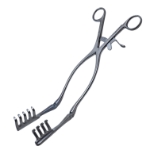 Adson Retractor, Hinged Blades, 4 x 5 Prongs, Blunt, 25mm Depth x 37mm Height, Maximum Opening 6-15/16" (176mm), Overall Length 13" (330mm) 