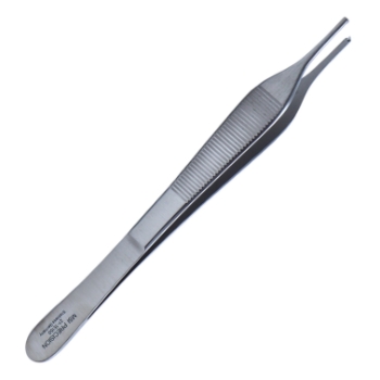 Adson Tissue Forceps, Standard, 1 x 2 Teeth, Overall Length 6" (152mm) 