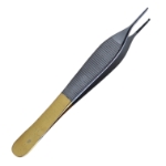 Adson Tissue Forceps, TC, 1 x 2 Teeth, Serrated Platform Jaw, Overall Length 4-3/4" (121mm) 