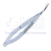 Aebli Corneal Section Scissors, Left, Angled Blades, Blunt Tips, 18mm Mid-Screw To Tip, Flat Handle, Overall Length 4-3/4" (120mm) - 5-4301