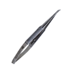 Anis Needle Holder, Curved, Delicate, Round Knurled Handle, Dull Finish, With Lock, Overall Length 5" (126mm) 