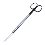 Aston Face Lift Scissors, Super Cut, Curved, Blunt Tips, Bottom Blade Serrated, Pyramid Dissecting Blades, Rounded Shanks, Black Ring Handles, Overall Length 7-3/4" (198mm) 