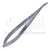 Azar Needle Holder, Gently Curved, Fine 11mm Jaws, With Lock, Flat Scalloped Handle, Overall Length 5-1/8" (130mm) - 5-4962