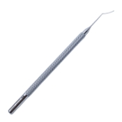 Bahr-Maltzman Len Manipulating Hook, Angled, 0.8mm Tip, Vaulted Shaft, 10mm From Bend To Tip, Tip Offset To Right For Easy Clockwise Rotation, Round Knurled Handle, Overall Length 4-5/8" (118mm) 