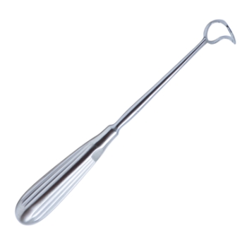 Barnhill Adenoid Curette, Size 4, 21mm x 22mm Curved Head, 18mm Cutting Edge, Bruns Style Handle, Overall Length 8-3/4" (222mm) 