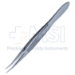 Barraquer Cilia Forceps, Slightly Curved, 6mm Long Platform, Serrated Handle, Overall Length 4-1/4" (109mm) - 5-3273
