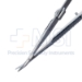 Barraquer Corneal Section Scissors, Right, 45 Degrees Angled Blades Up, Blunt Tips, Finger Slide Lock, 12mm Mid-Screw To Tip, Serrated Handle, Overall Length 4" (100mm) - 11-5-2611