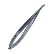 Barraquer Micro Surgical Needle Holder, Curved, Delicate 8mm Jaws, Without Lock, Overall Length 5-1/4" (133mm) 