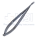 Barraquer Needle Holder, Curved, Without Lock, 15mm Mid-Screw To Tip Length, Knurled Handle, Overall Length 5-1/4" (135mm) - 11-7-4741