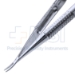 Barraquer Needle Holder, Gently Curved, Fine 10mm Jaws, Without Lock, Serrated Round Knurled Large Handle, Polished Finish, Overall Length 4-7/8" (125mm) - 5-4956