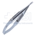 Barraquer Needle Holder, Gently Curved, Fine 10mm Jaws, Without Lock, Serrated Round Knurled Large Handle, Polished Finish, Overall Length 4-7/8" (125mm) - 5-4956