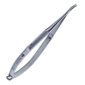 Barraquer Needle Holder, Curved, With Lock, 15mm Mid-Screw To Tip Length, Knurled Handle, Overall Length 5-1/4" (135mm) 1034313,11/7/4731,K6-3620,08-02118,E3797