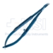 Barraquer Needle Holder, Titanium, Curved, Delicate 9mm Flattened Jaws, With Lock, Round Handle, Overall Length 4-1/4" (109mm) - TDK-4-413