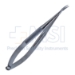 Barraquer Needle Holder, Curved, Very Delicate, Without Lock, 12mm Mid-Screw To Tip, Knurled Handle, Overall Length 5-1/4" (135mm) - 11-7-4421