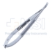 Barraquer Needle Holder, Gently Curved, Delicate 9mm Jaws, With Lock, Round Knurled Handle, Dull Finish, Overall Length 5-1/4" (133mm) - 5-4939-CW