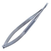 Barraquer Needle Holder, Delicate, 9mm Curved Jaws, Without Lock, Round Knurled Handle, Dull Finish, Overall Length 5-1/4" (133mm) K6-3530,E3828 CWO,08-02112,4439E,K6-3530,08-02112,E3828 CWO